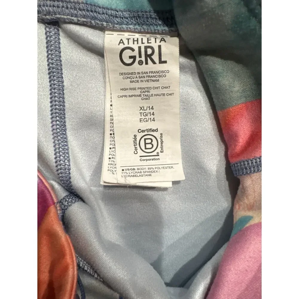 Athleta Girl  High Rise Chit Chat Capri Leggings, XL /14